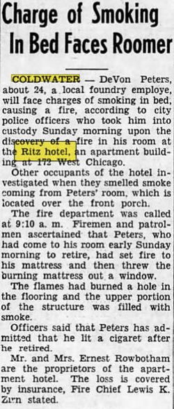 Ritz Hotel (The Ritz) - Mar 1953 Smoking Charge